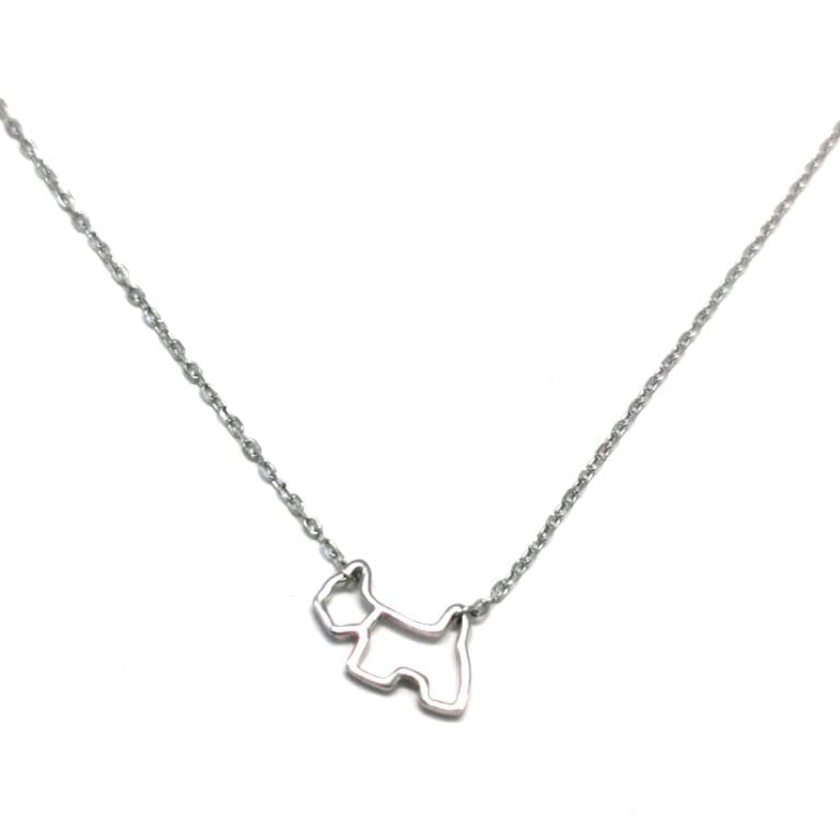 Silver chain with dog pendant