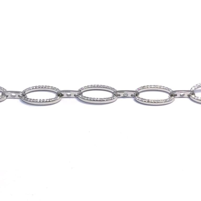 Silver white stone design beaded bracelet
