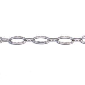 Silver white stone design beaded bracelet