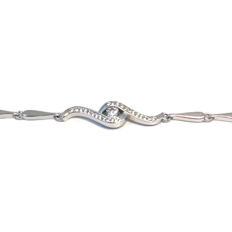 Silver white stone paragraph bracelet