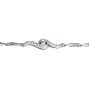 Silver white stone paragraph bracelet
