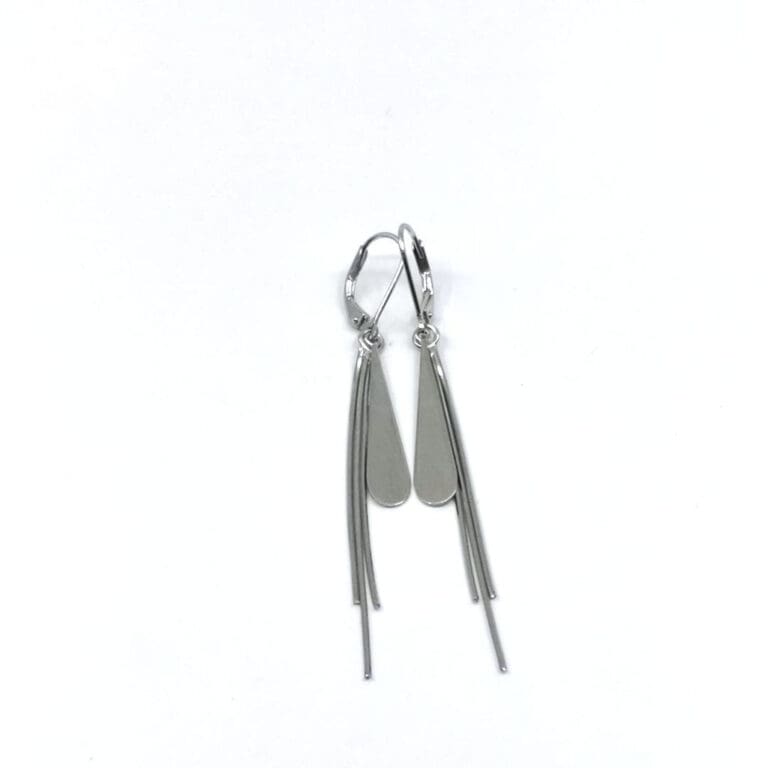 Silver dangle design earrings