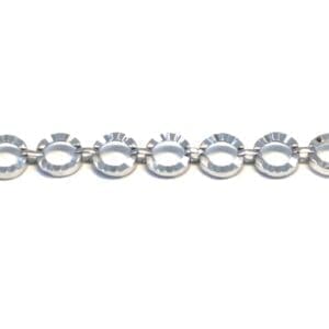 Silver stone without round diamond cut bracelet
