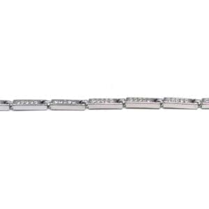 Silver design white stone bracelet