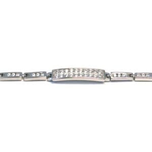 Silver white stone design bracelet