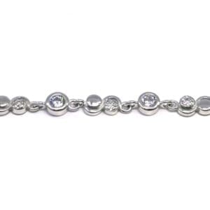Silver white micro stone button bracelet