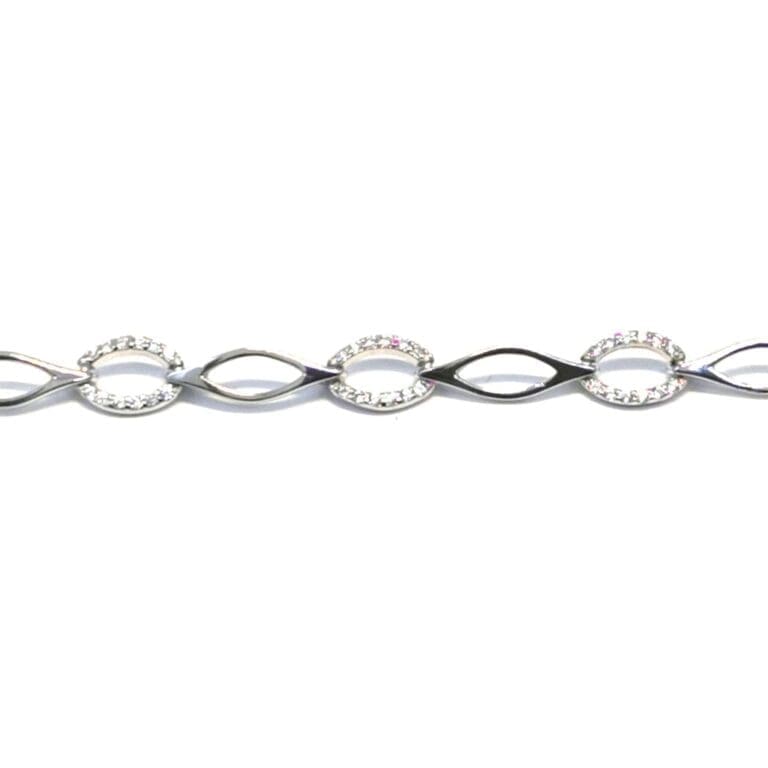 Silver white stone fantasy pattern bracelet