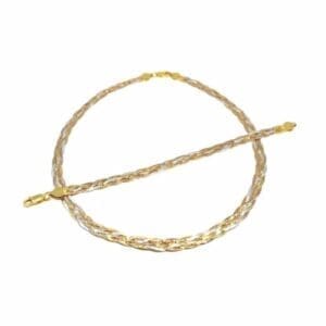 Silver 4 strand braided flat chain with bracelet /3 colours/