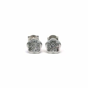 Silver white stone earrings