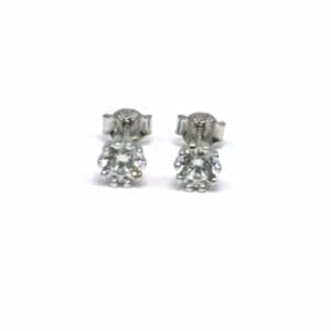 Silver white stone eight claw earrings