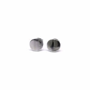 Silver lens earrings