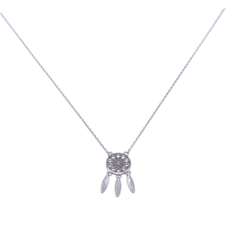 Silver chain with dream catcher pendant
