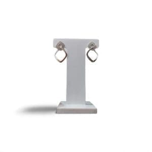 White stone design earrings