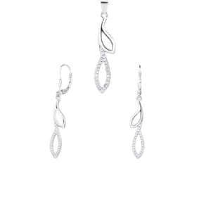 Silver white stone design set with patent lock