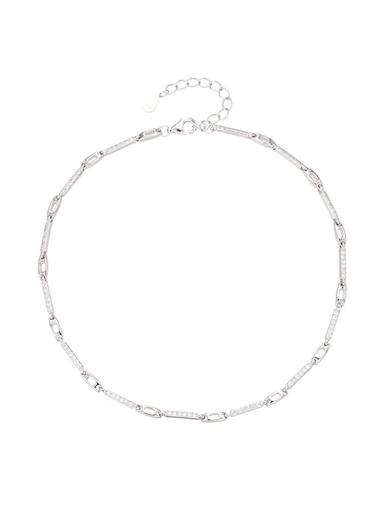 Silver anklet with zirconia decoration