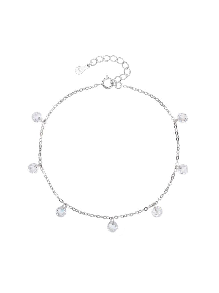 Silbernes Armband mit klarem Zirkoniastein