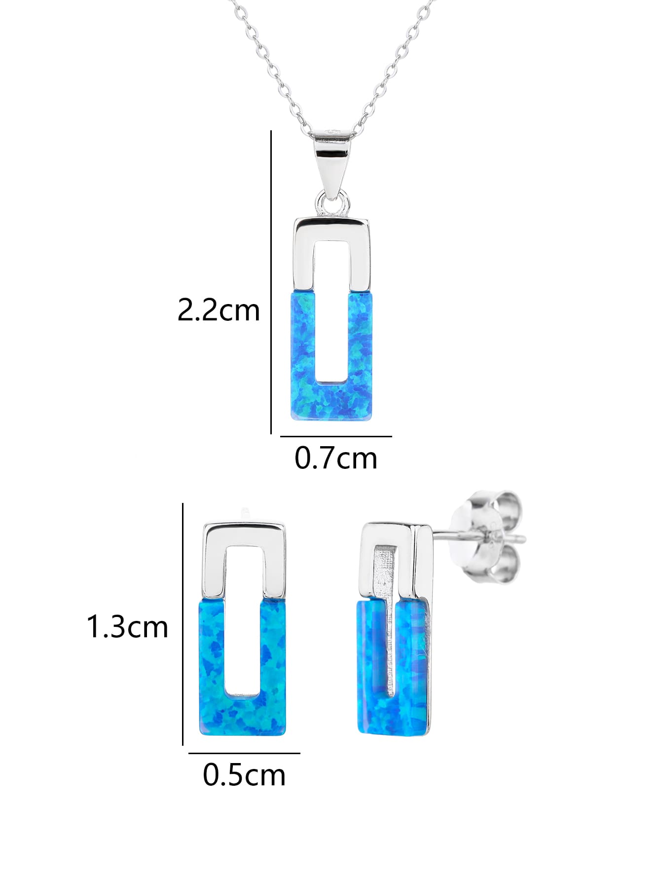 Geometrikus opál ezüst ékszerszett – stílus modern vonalak közöt_1