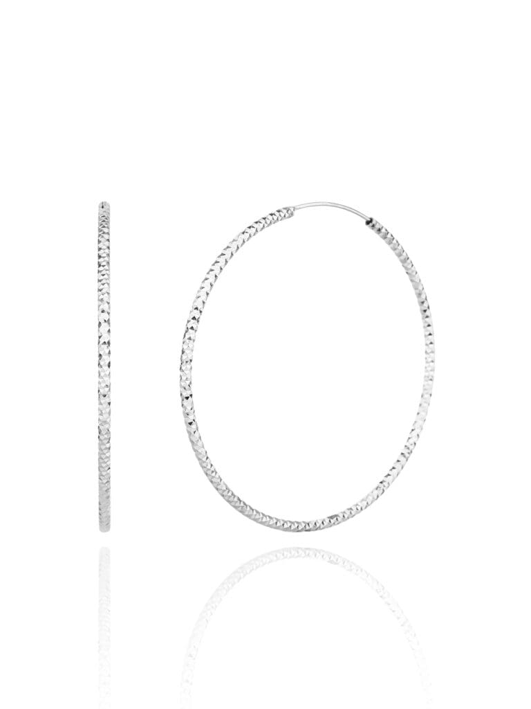 5,5 cm Diamant gravierte Creolen