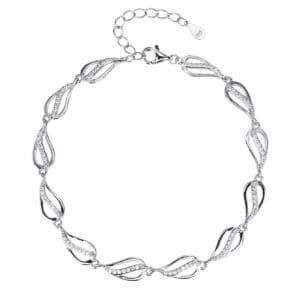 Circonia stone wave pattern bracelet - 17+4 cm