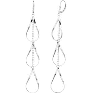 Drop shaped dangle design earrings