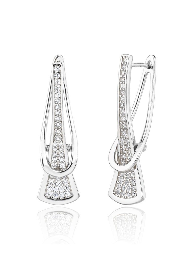 Elegante Cubic Zirkonia Stein Ohrringe mit französischem Verschluss