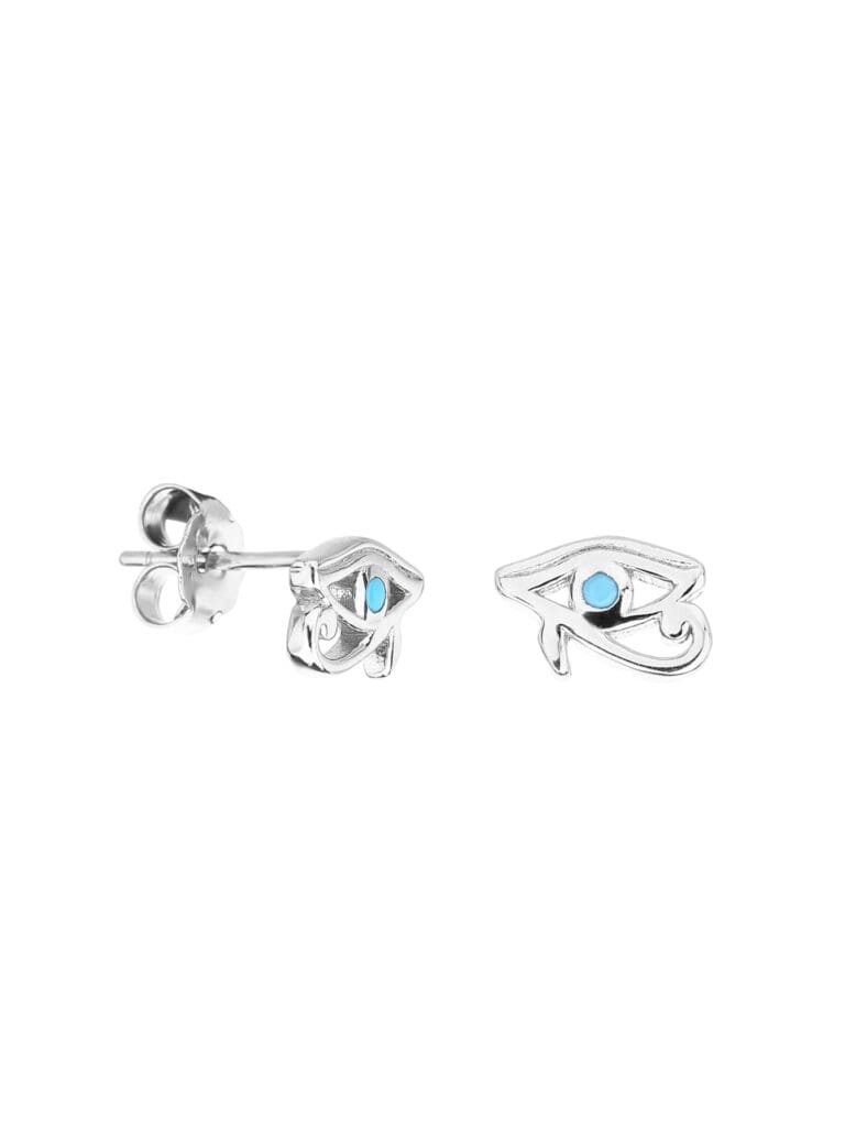 Silver Horus eye earrings - a protective symbol