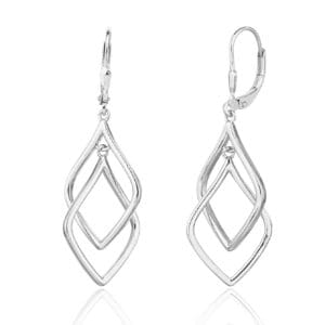 Geometric double diamond earrings