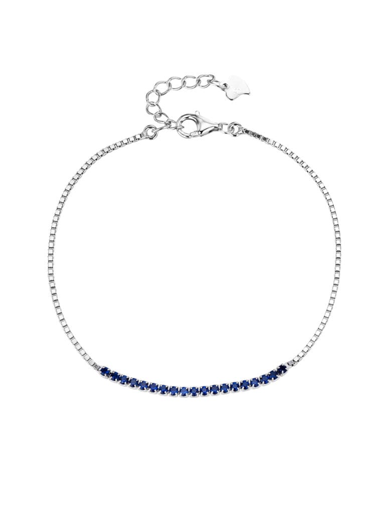 Bracelet with blue zirconia stones