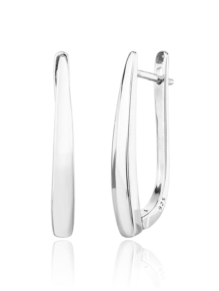 French clasp earrings with a clean, stone free design