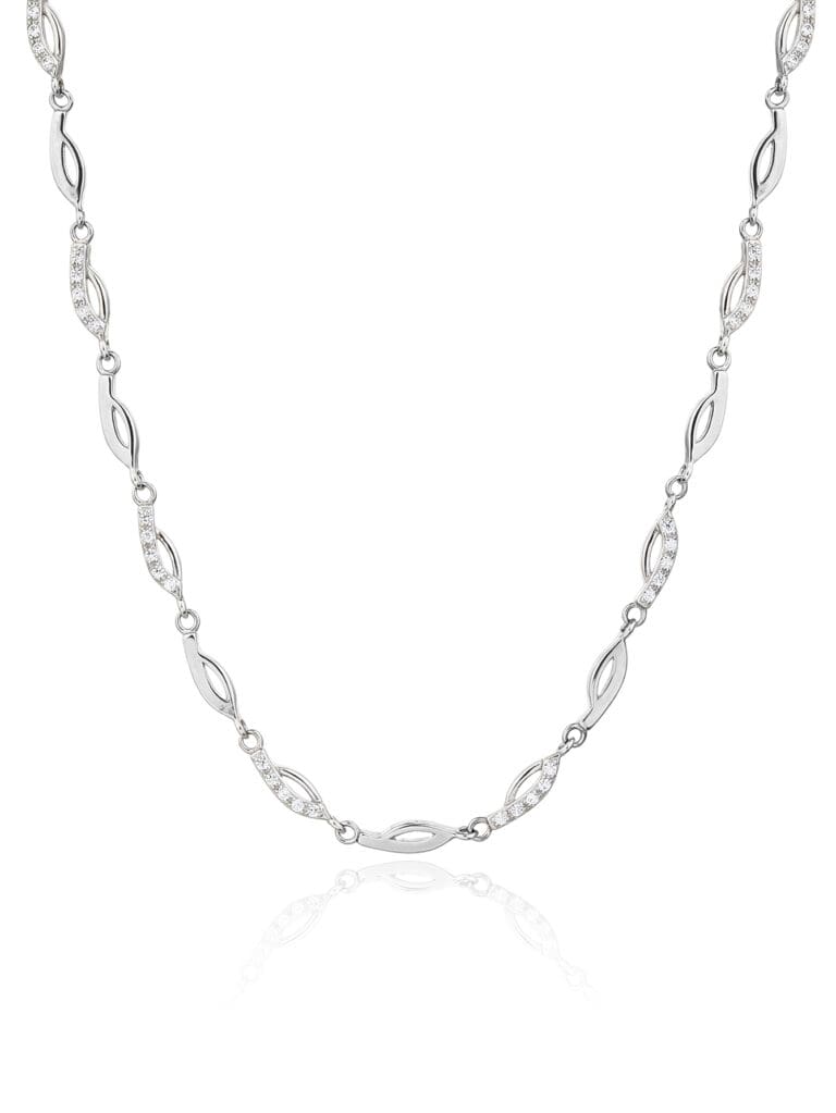 Necklace with white zirconia stones
