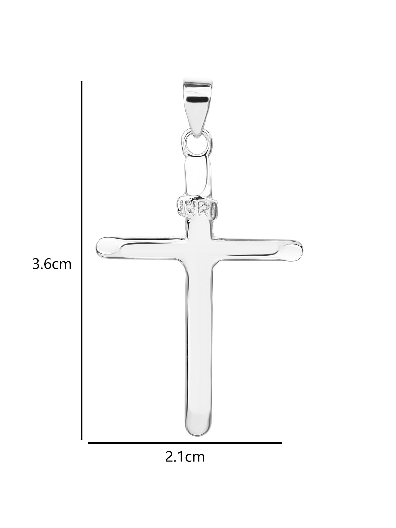 Ródiumozott INRI feliratos kereszt medál