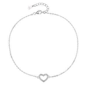 Zirconia stone bracelet with heart motif