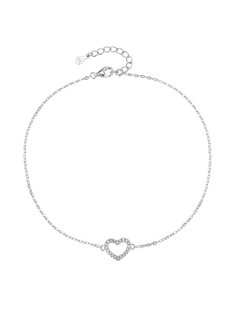 Zirconia stone bracelet with heart motif