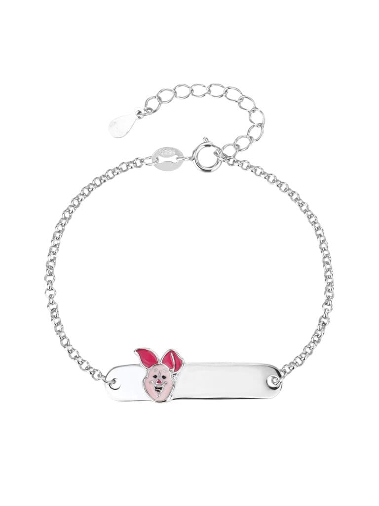Silver children's bracelet with piggy figure (13+4 cm)