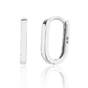 U-shaped silver earrings with rhodium plating - modern simplicity