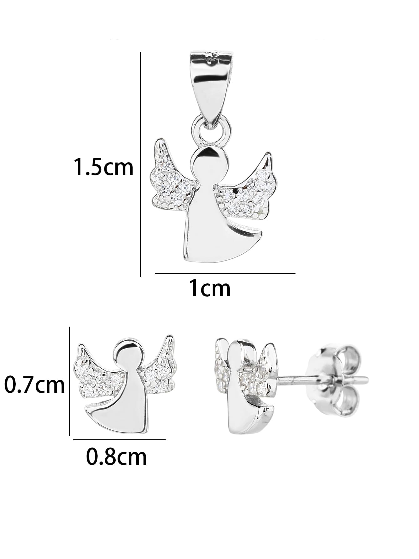 Angyal ékszerszett AG925 ezüst, ródium bevonattal_5