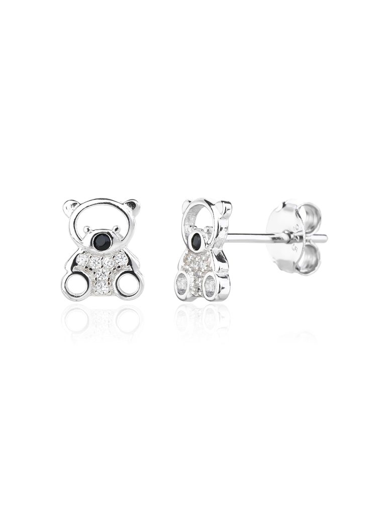 Ohrstecker mit Macis-Stein, AG 925 rhodiniertes Silber (0,8 × 0,6 cm)