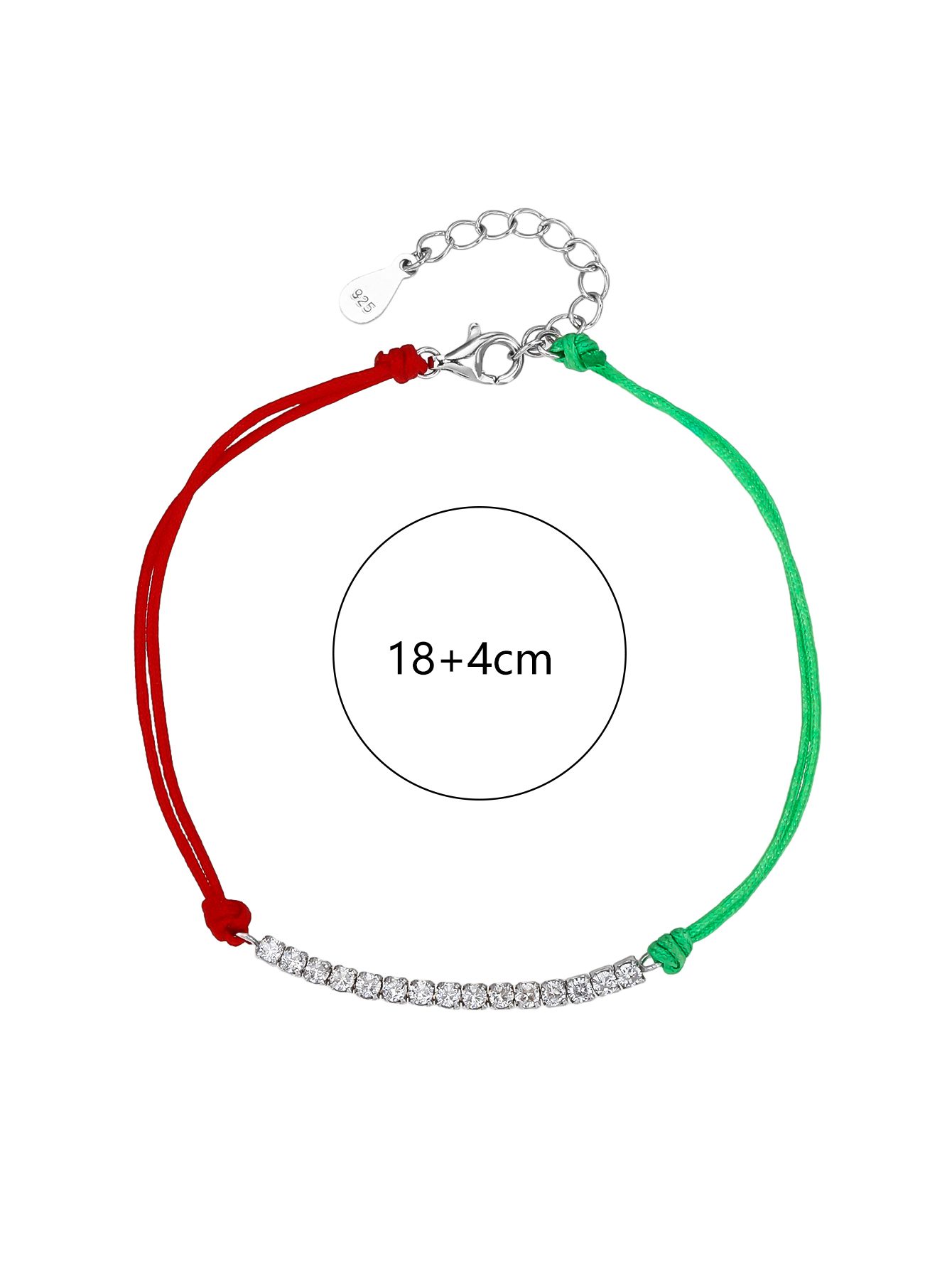 National Light Tricolor Bracelet with Zirconia Strips and Cord1