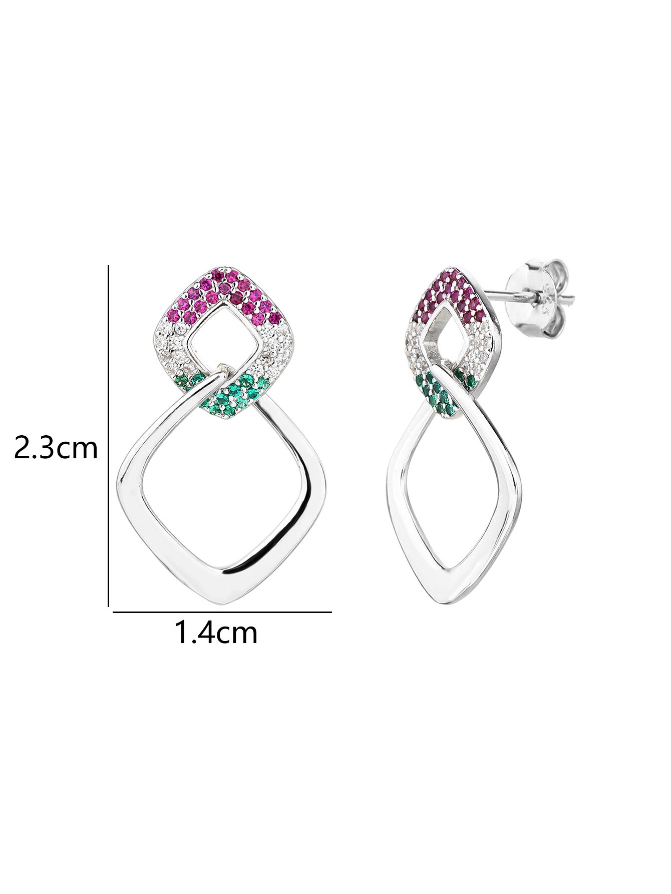 National Light Tricolor Geometric Earrings 4