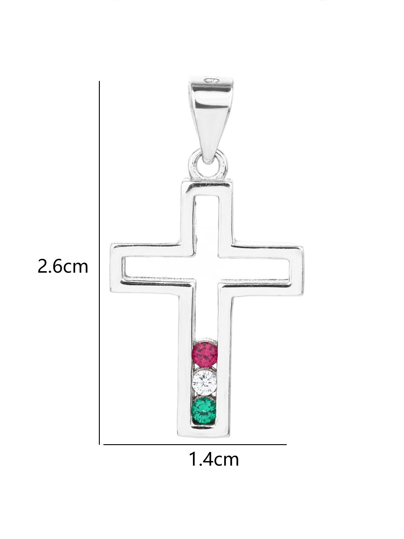 Nationales Licht – Trikolor-Kreuz-Anhänger mit Halskette 4