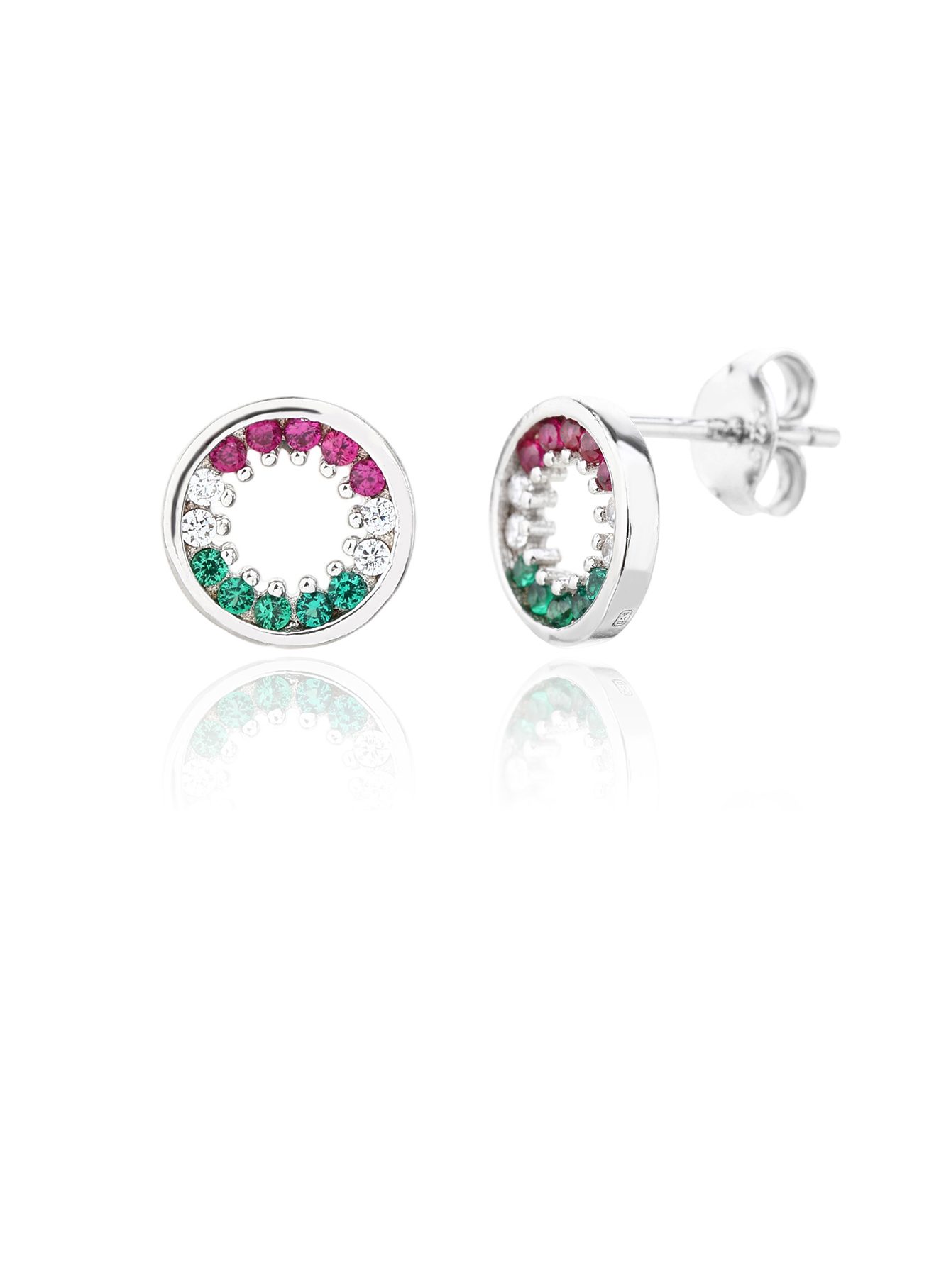 National Light Tricolor Circle Pendant and Earring Set 2