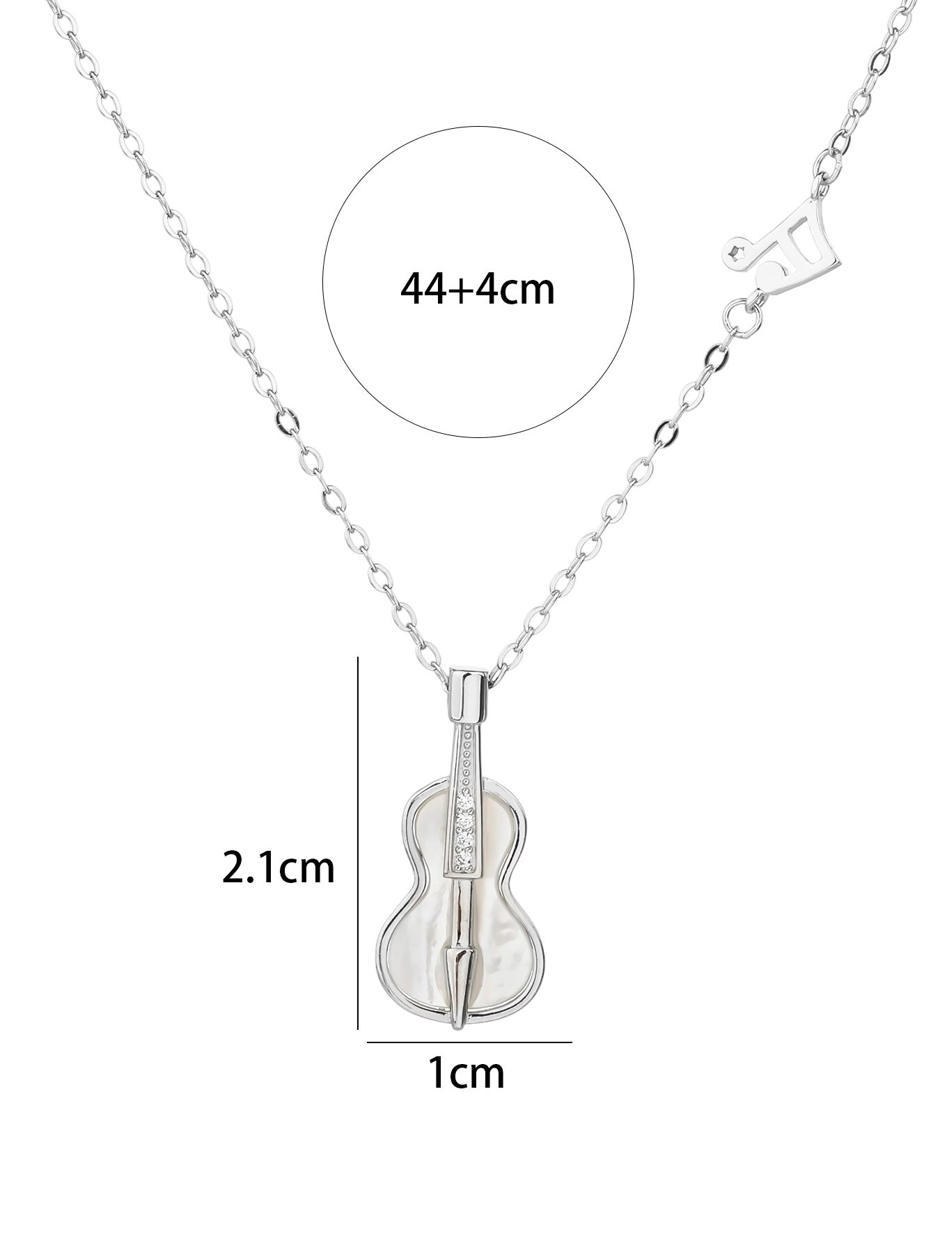 Gitár formájú medálos nyaklánc cirkóniával 2