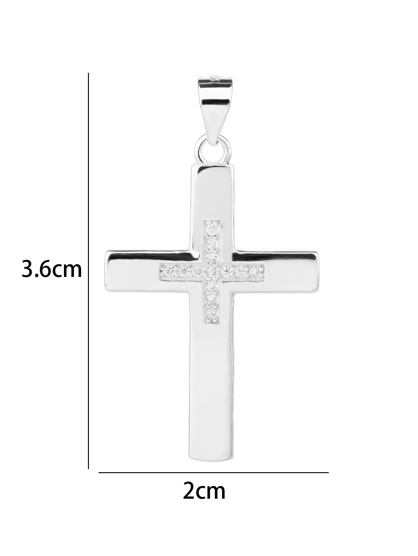 Kereszt medál cirkónia kövekkel 2