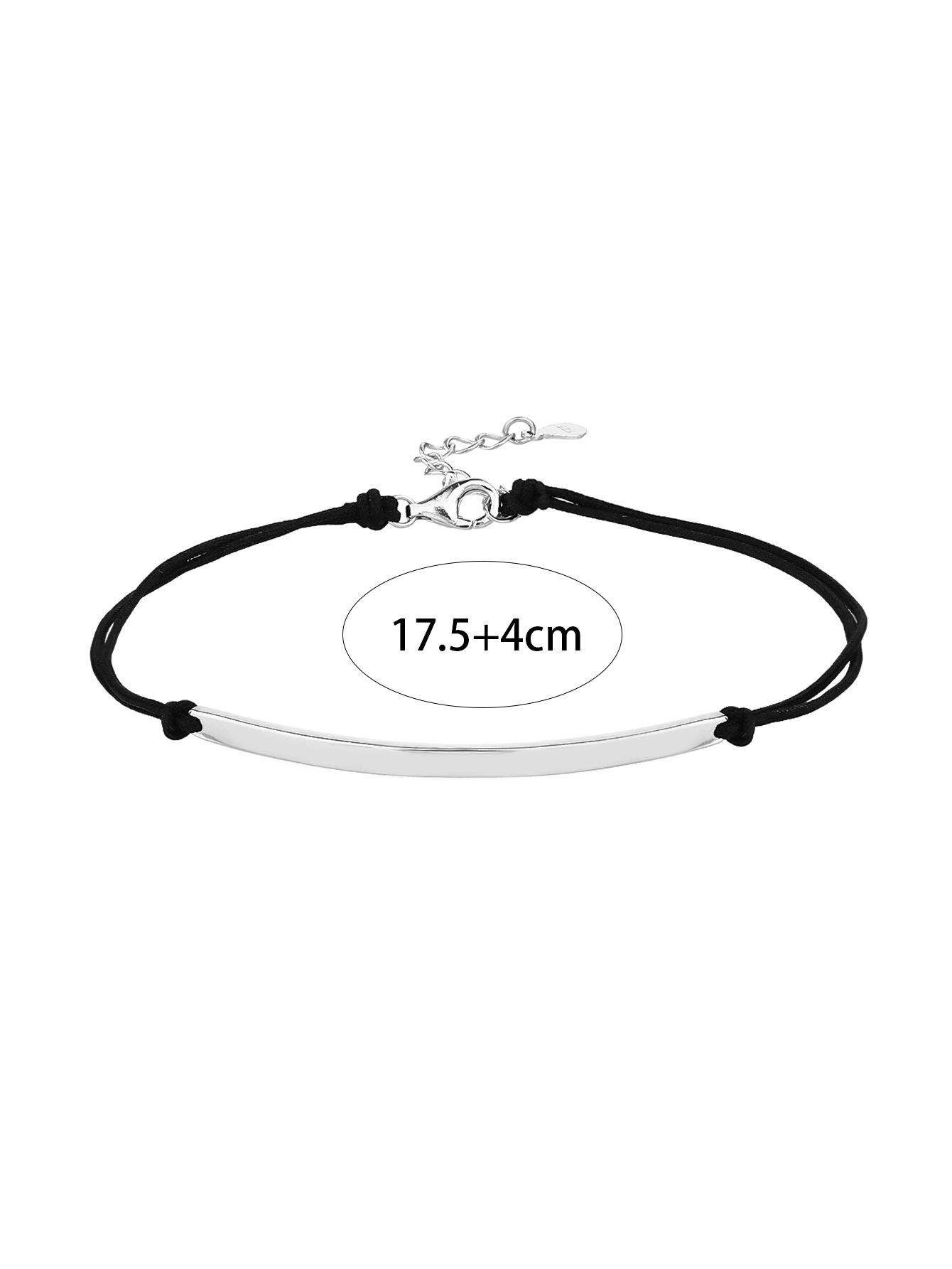 Minimalist silver watch bracelet with black cord 3