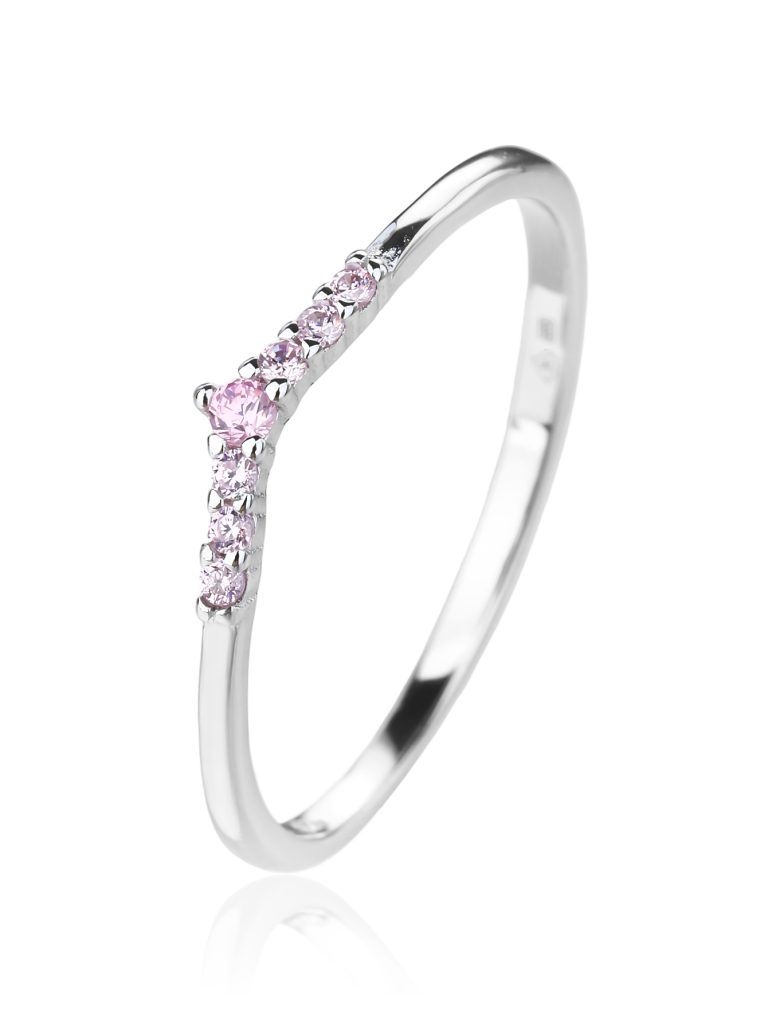 Pink Zirconia Stone Silver Ring