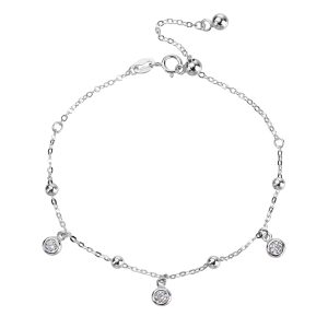 AG 925 silver bracelet with cubic zirconia charms, rhodium-plated