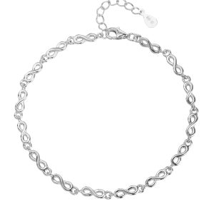 AG 925 ezüst végtelen mintás karkötő, ródium bevonattal (minimalista)